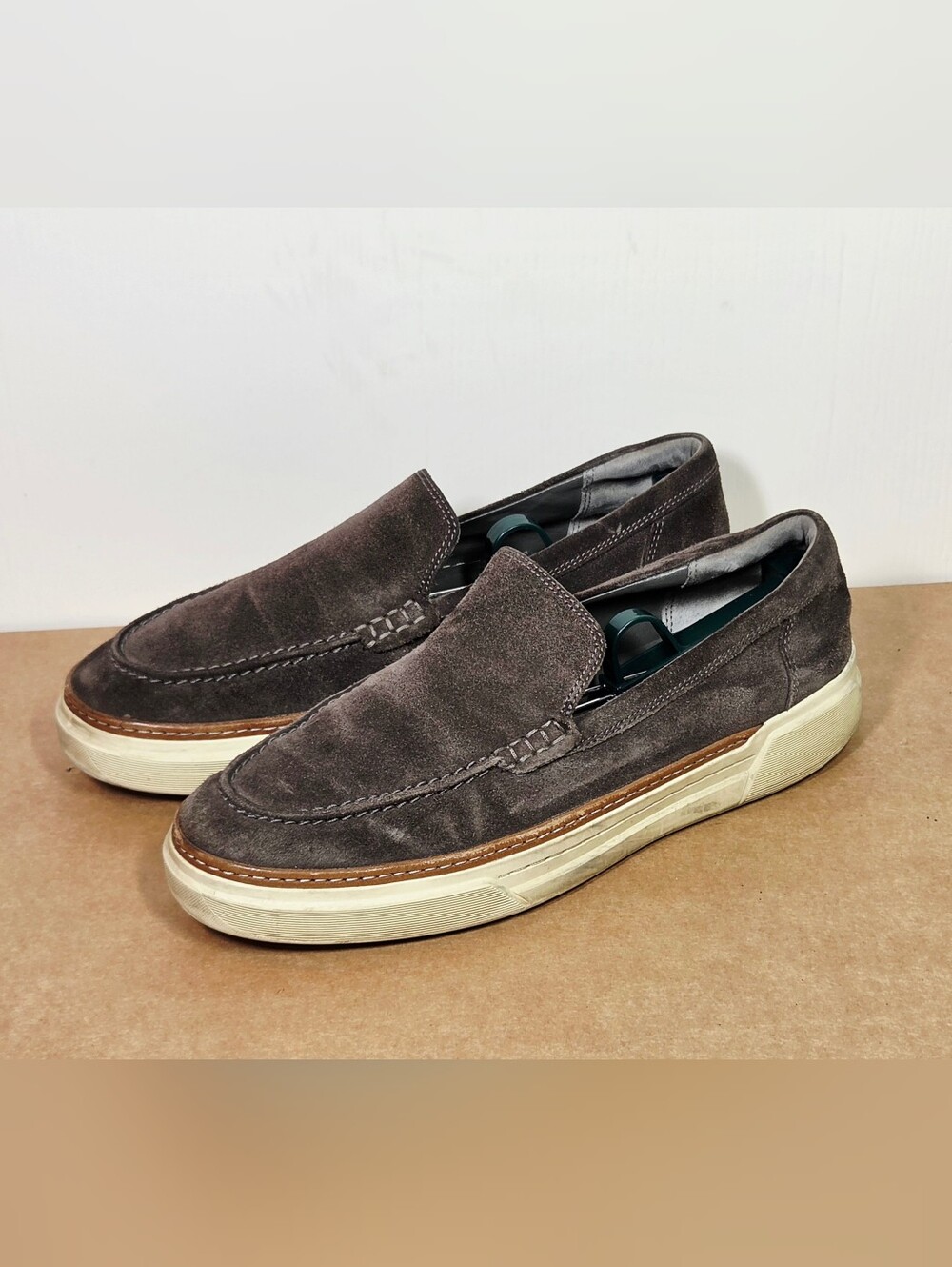 Allen Edmonds Burke Venetian Suede Slip On Sneakers Mens 9.5 D Gray Casual